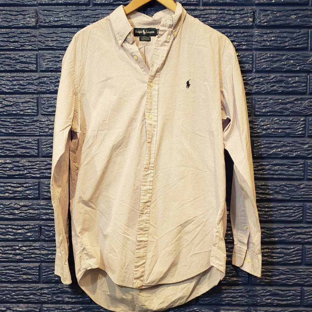 RALPH LAUREN CHECKED DRESS SHIRT 24/35